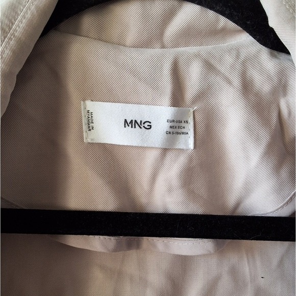 * MNG Mango Women XS  Mid Length Wrap Waterfall Coat Layering Dark Acidemia Prep - Picture 6 of 8